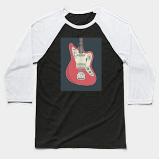 Candy Apple Red Jag Guitar Baseball T-Shirt